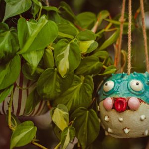 Glazed Ceramic Planter – Blue